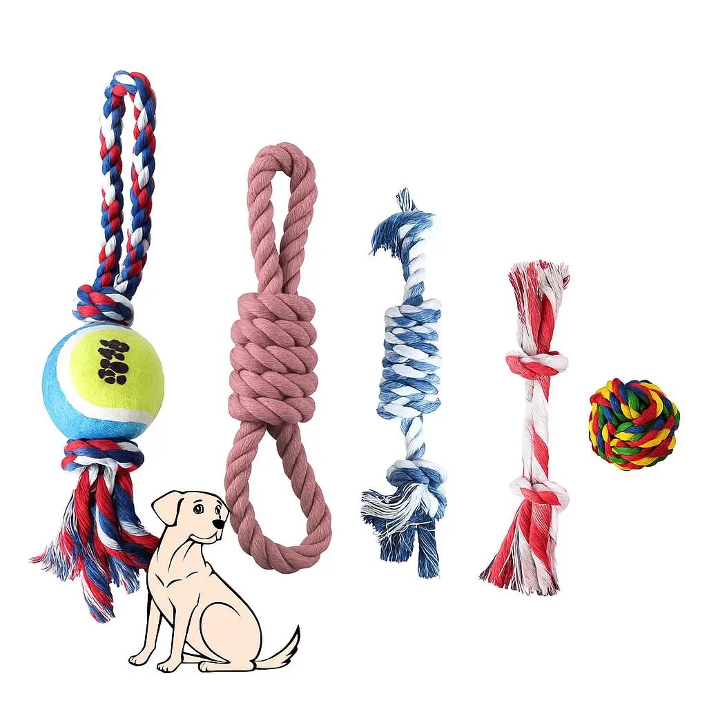 Brinquedo Cães Combo 3 Peças, Resistente, Antiestresse, Alivia Estresse dos Cachorros, Mordedor Corda Interativo, Cores Sortidas.