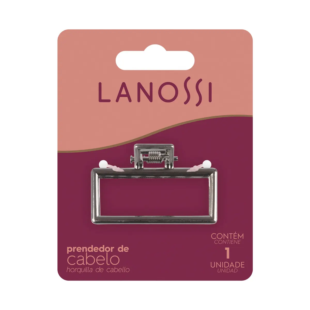 Piranha de Cabelo Lanossi Beauty & Care, Ônix | Tamanho Médio, Metal