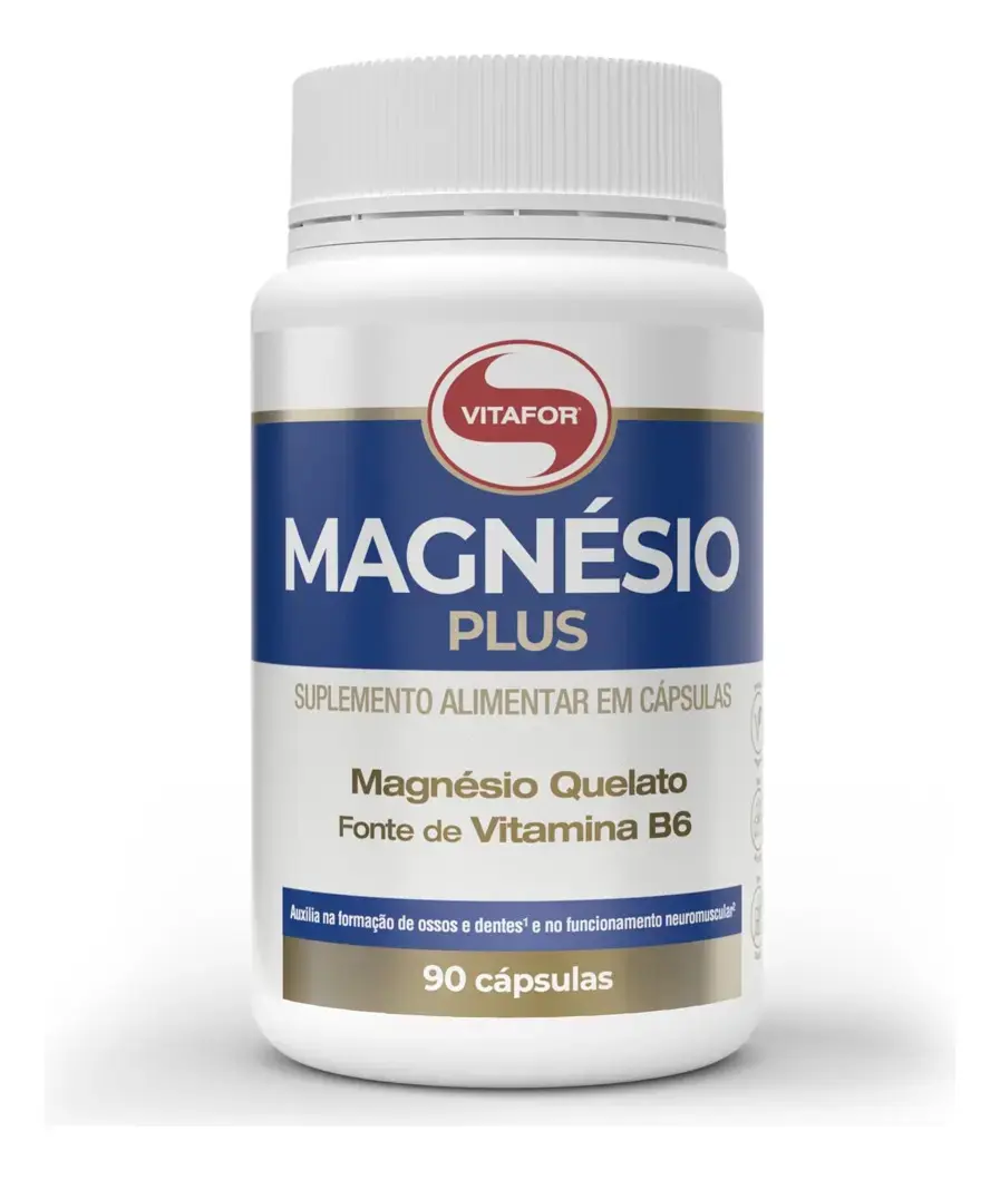 Bisglicinato De Magnésio Vitafor Magnésio Plus 90 Capsulas Sem Sabor - 1