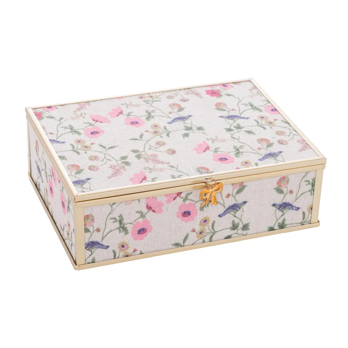 WOLFF - Porta-Jóias Blossom Garden 18cm x 14cm x 5,5cm Dourado Metal
