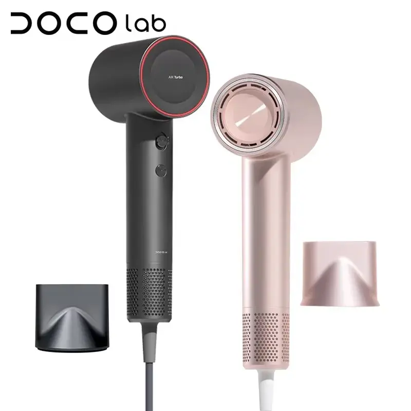 Secador de Cabelo DOCO 75m/s Alta Velocidade 200 Milhões de Íons Negativos Cuidado Capilar 110000 Rpm Profissional Leve para Casa e Viagem Presente