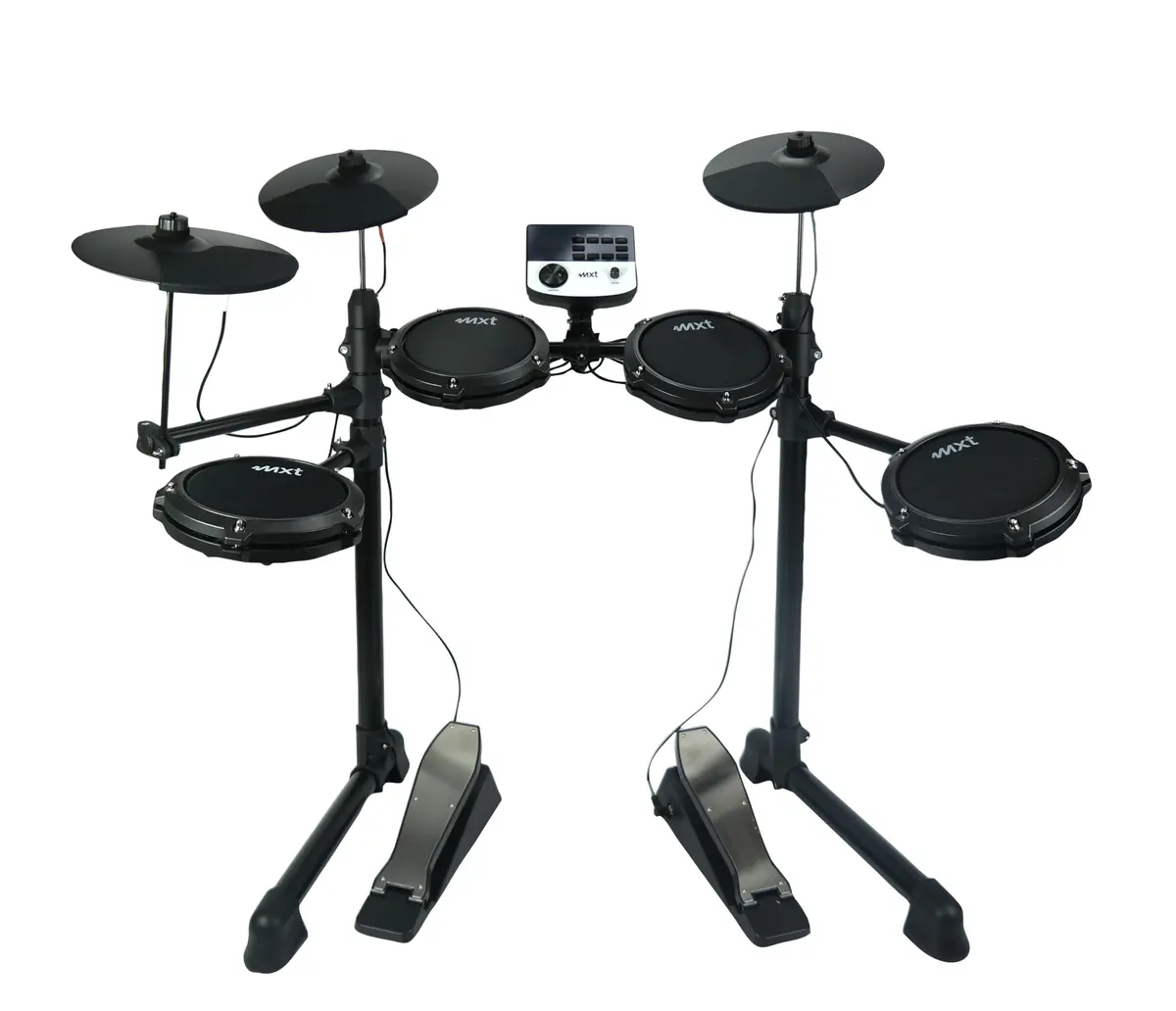 Bateria Eletrônica Digital MXT, 4 Pads de Bateria, 3 Pratos, Módulo de Som, Pedais, Preta - 1