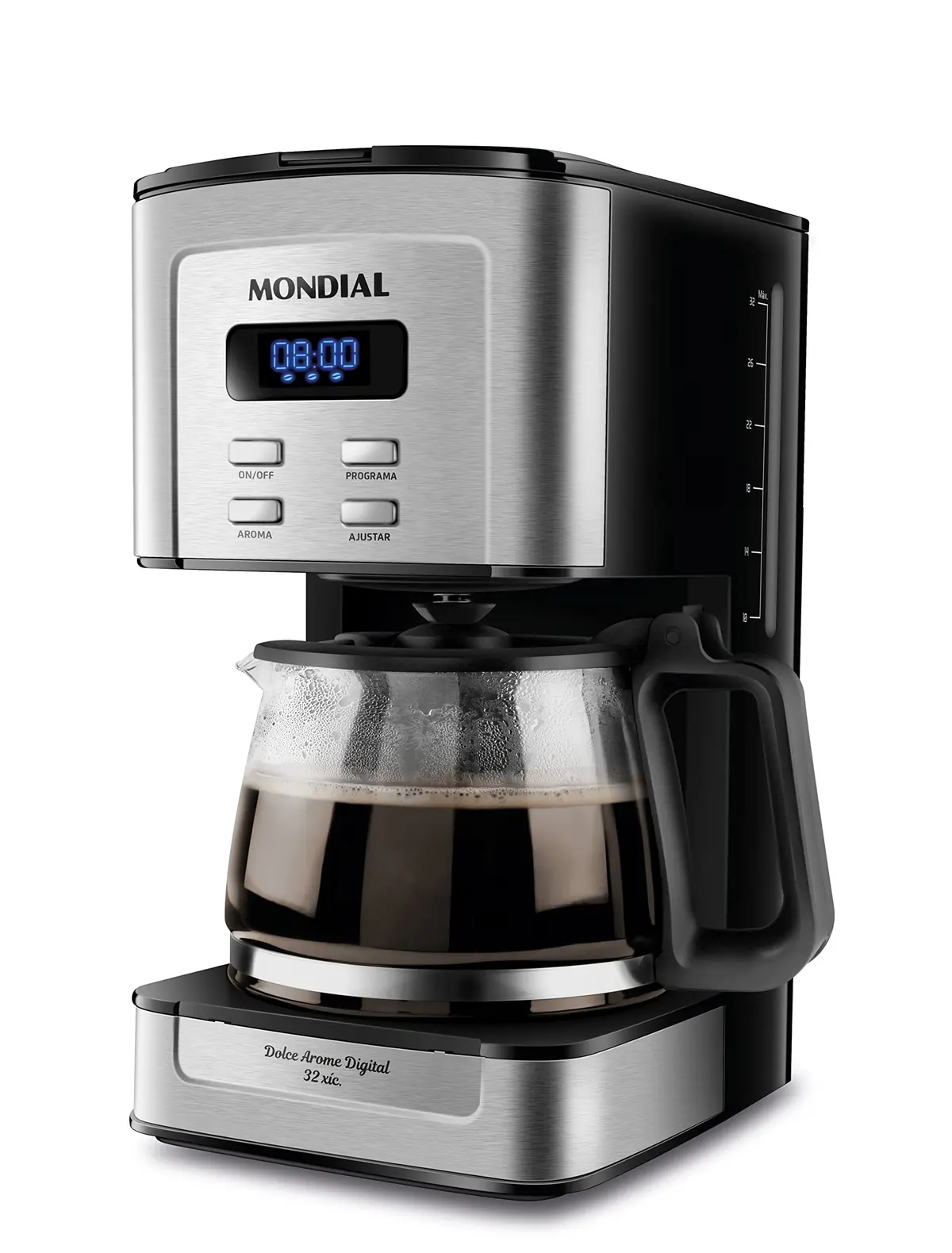 MONDIAL Cafeteira Elétrica Dolce Arome Digital, 220V, 800W, Preto/Inox - C-44-32X-SDI