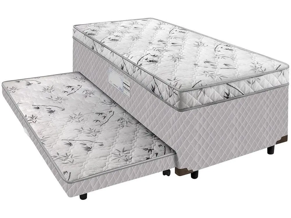 Cama Box Conjugada Solteiro Smp com Cama Auxiliar Ortopédica 46x88x188cm Carol