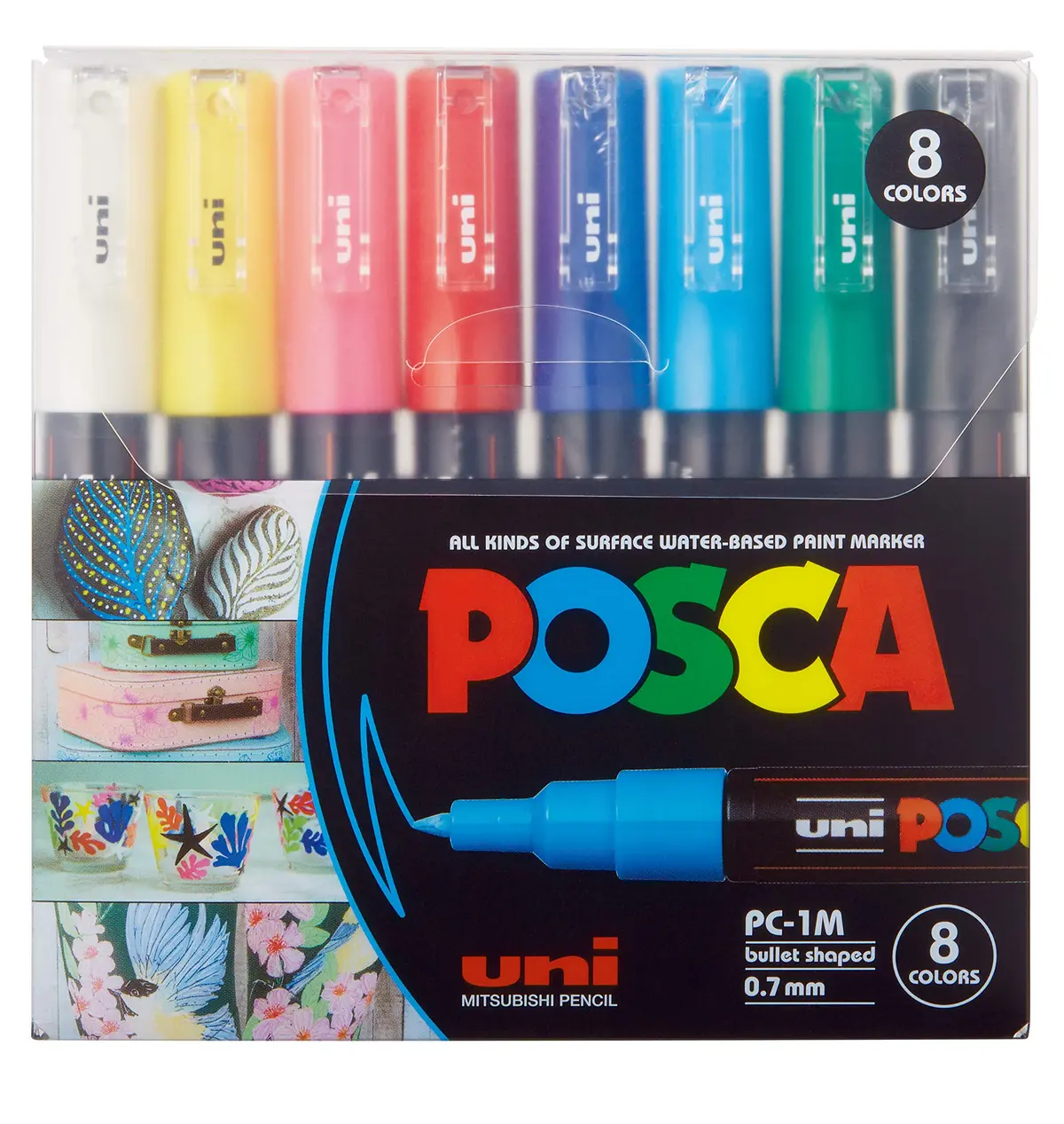 Marcador, Uni-Ball, Uni Posca, PC-1M, 8 Cores