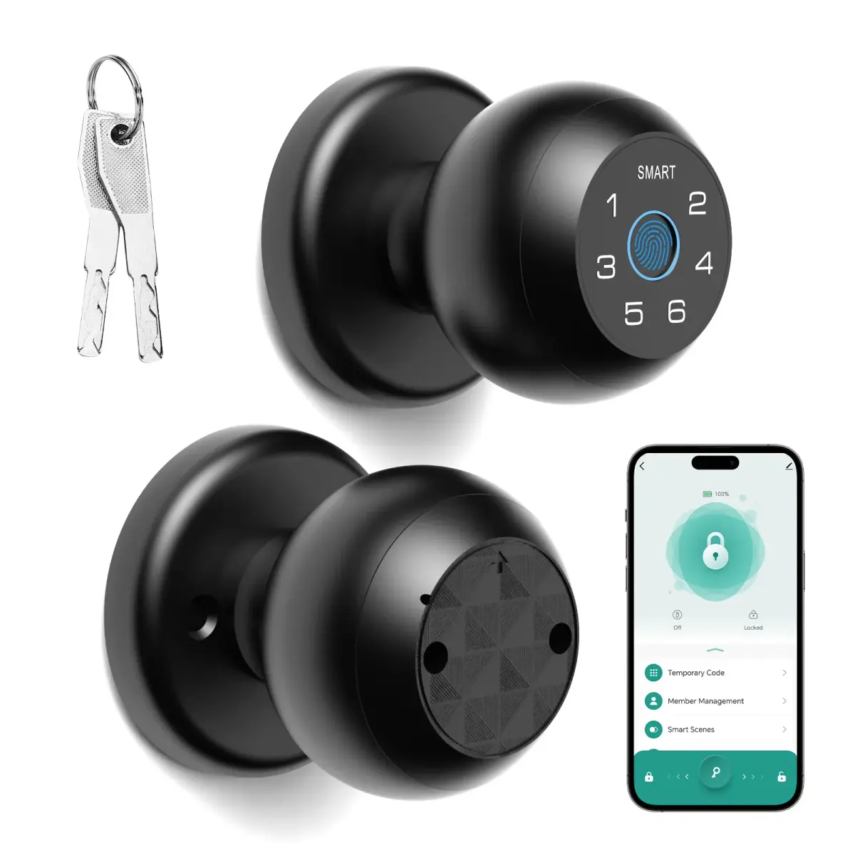 Viladepot fechadura inteligente com impressão digital, controle por aplicativo, senha, desbloqueio, teclado eletrônico com tela sensível ao toque, interno - 1