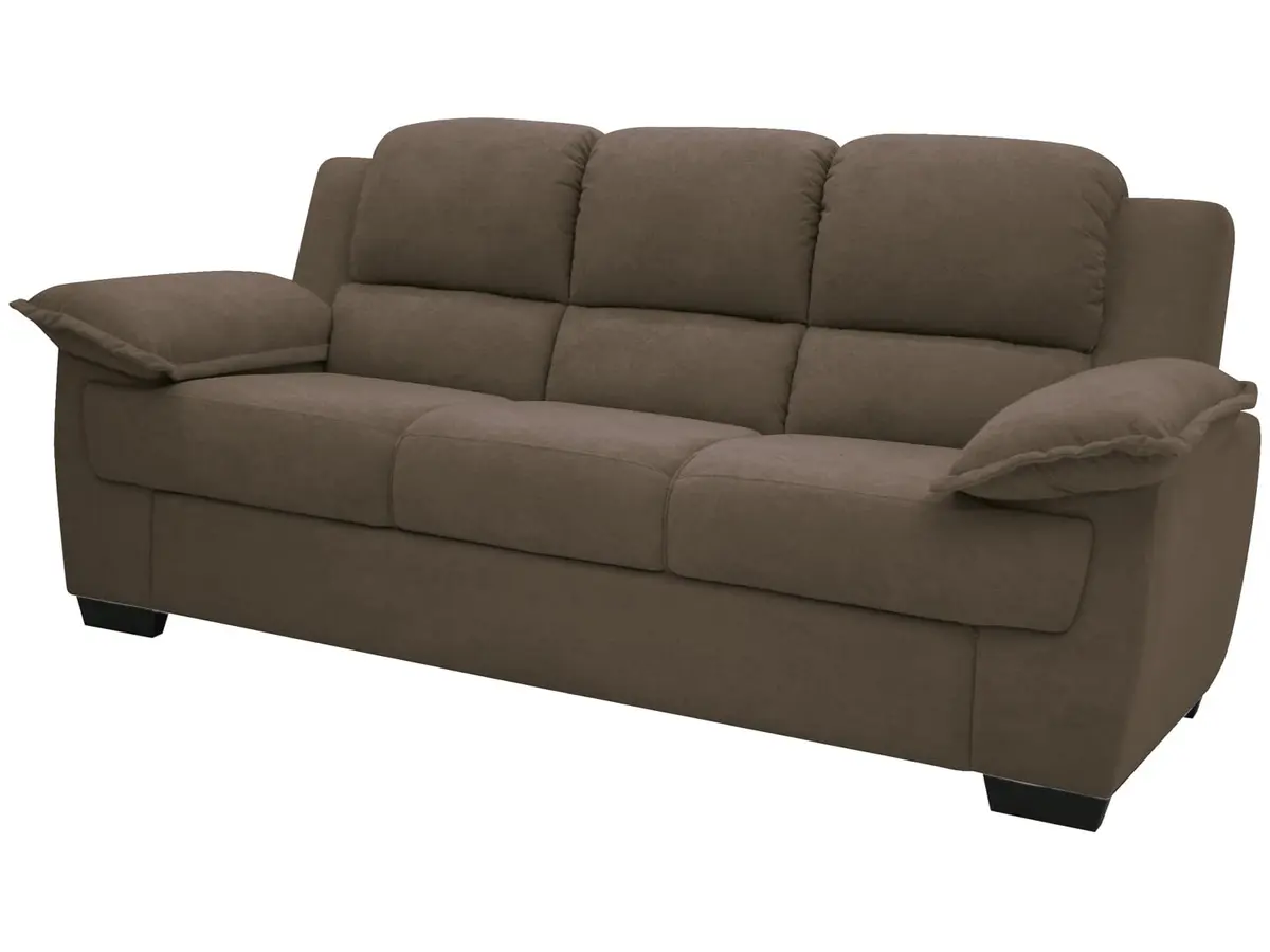 Sofá 3 Lugares Suede Carmel Linoforte - 1