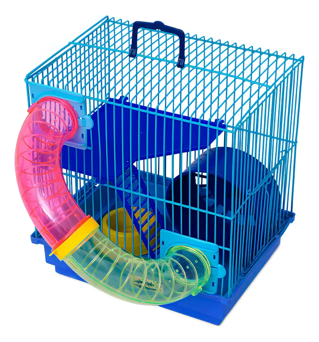 Gaiola Para Hamster Moradia Pop Tubo Colorido 2 Andares Azul - 1