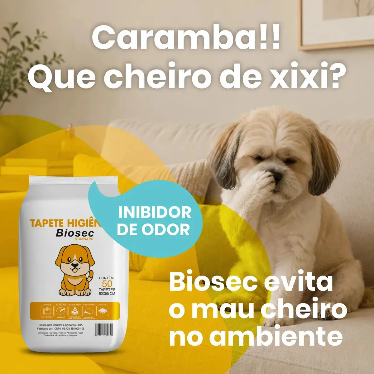 Tapete Higiênico para Cachorro 50 Unidades 60x55cm com Gel Absorvente Fralda Manta Pet Cão Com Fitas Adesivas Anti Odor Atrativo Canino thumbnail 5