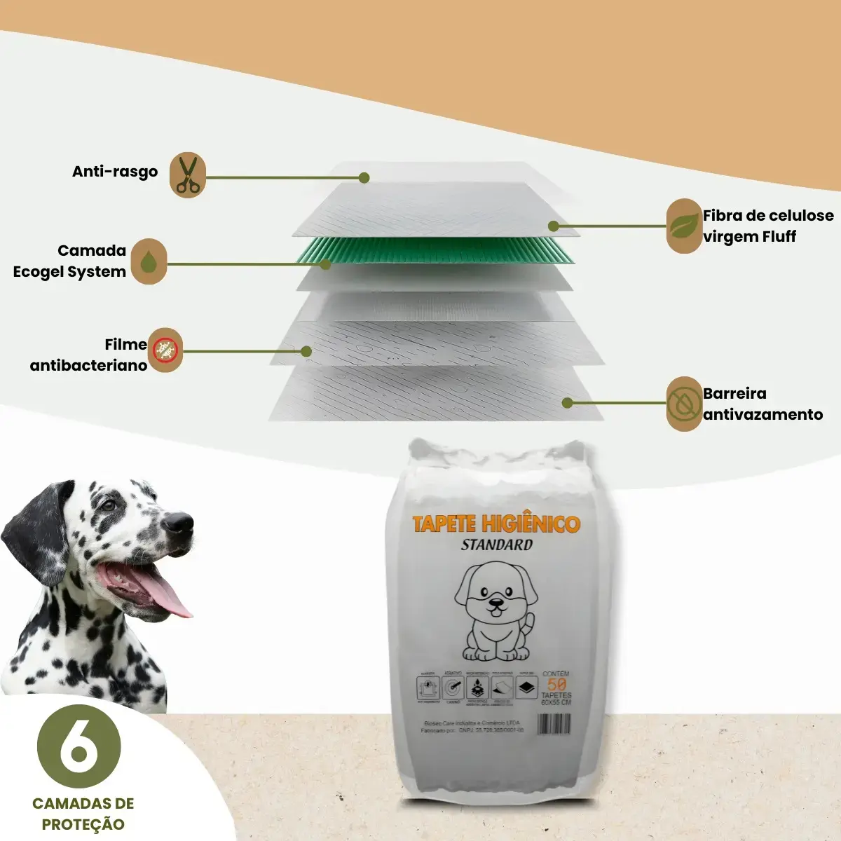 Tapete Higiênico para Cachorro 50 Unidades 60x55cm com Gel Absorvente Fralda Manta Pet Cão Com Fitas Adesivas Anti Odor Atrativo Canino thumbnail 9