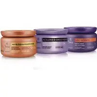 Combo Máscara Capilar Siàge: Acelera o Crescimento 250g + Liso Intenso 250g + Óleos Poderosos 250g - 1