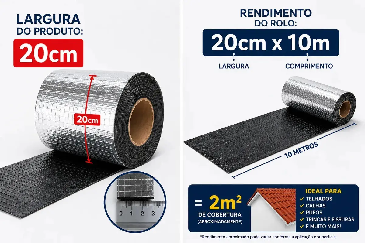 Manta Asfáltica Dryko Vedatudo 20cm X 10m Aluminizada thumbnail 6