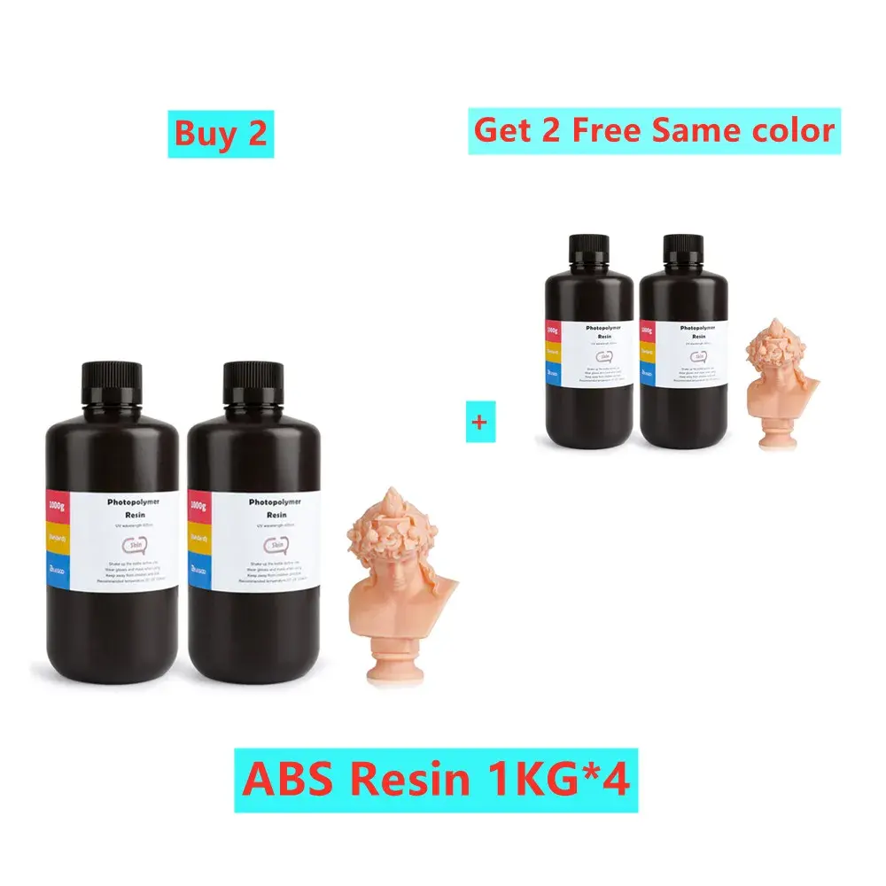 【Compre 1 e leve 1 grátis】Resina para impressora 3D ELEGOO, semelhante ao ABS, resina de cura UV para LCD, resina fotopolimérica de 405 nm para impressão 3D em LCD, 1000 g.