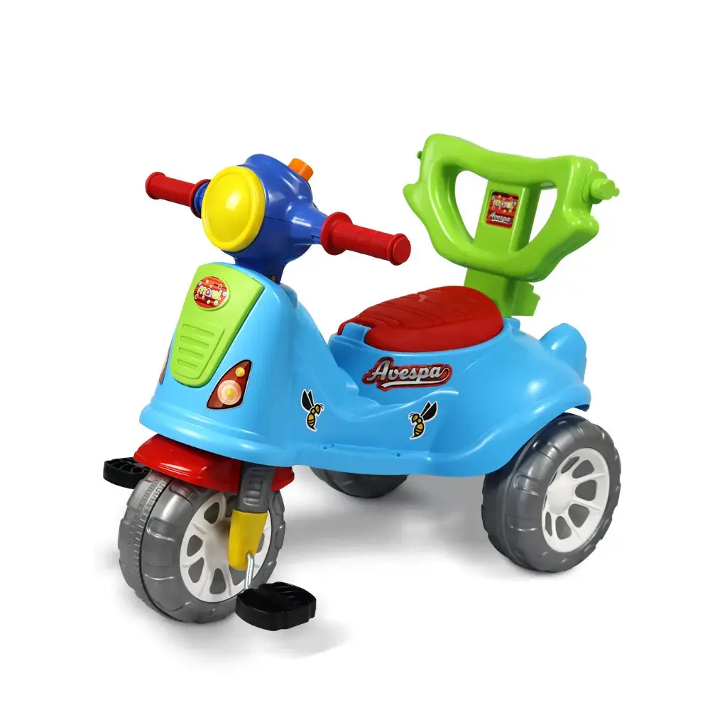 Triciclo Infantil Kids Avespa Carrinho De Passeio Com Empurrador Colorido thumbnail 4