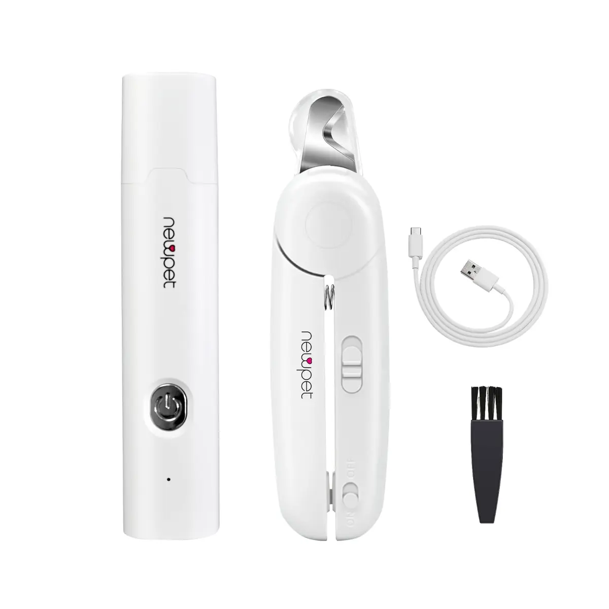 Triturador e Cortador de Unhas para Cães - Aparador de Unhas Elétrico Recarregável de 3 Velocidades com Luz de LED e Kit de Limpeza Super Silencioso para Patas - 1