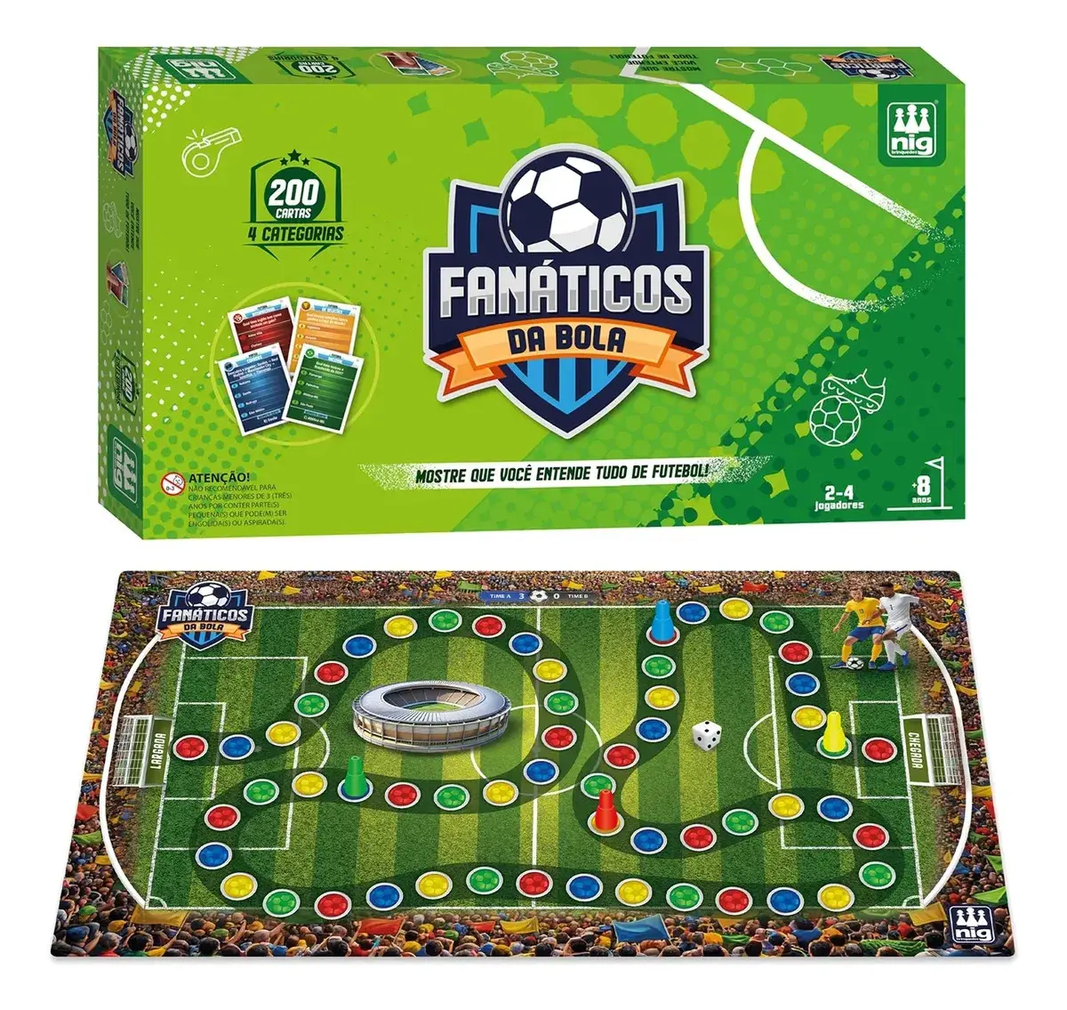 Jogo Tabuleiro Fanáticos Da Bola NIG Brinquedos 1145 para +8 anos thumbnail 9