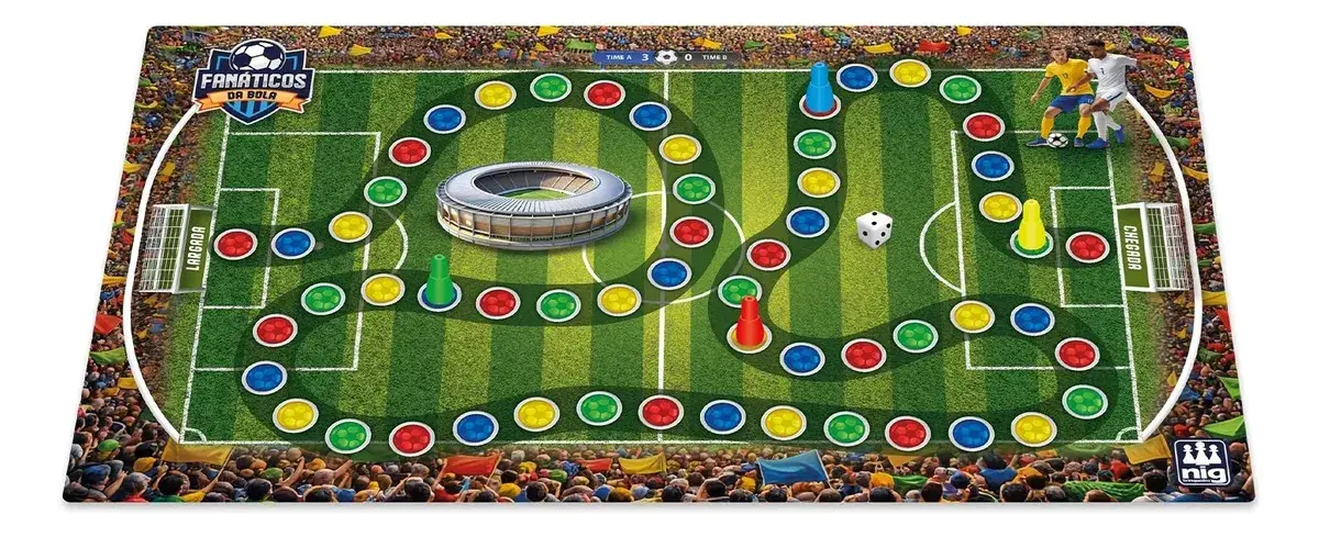 Jogo Tabuleiro Fanáticos Da Bola NIG Brinquedos 1145 para +8 anos thumbnail 10