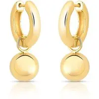 Infantil - Brinco Argola P com Pingente de Bolinha Semijoia Banhada a Ouro 18K Ania Store - 1