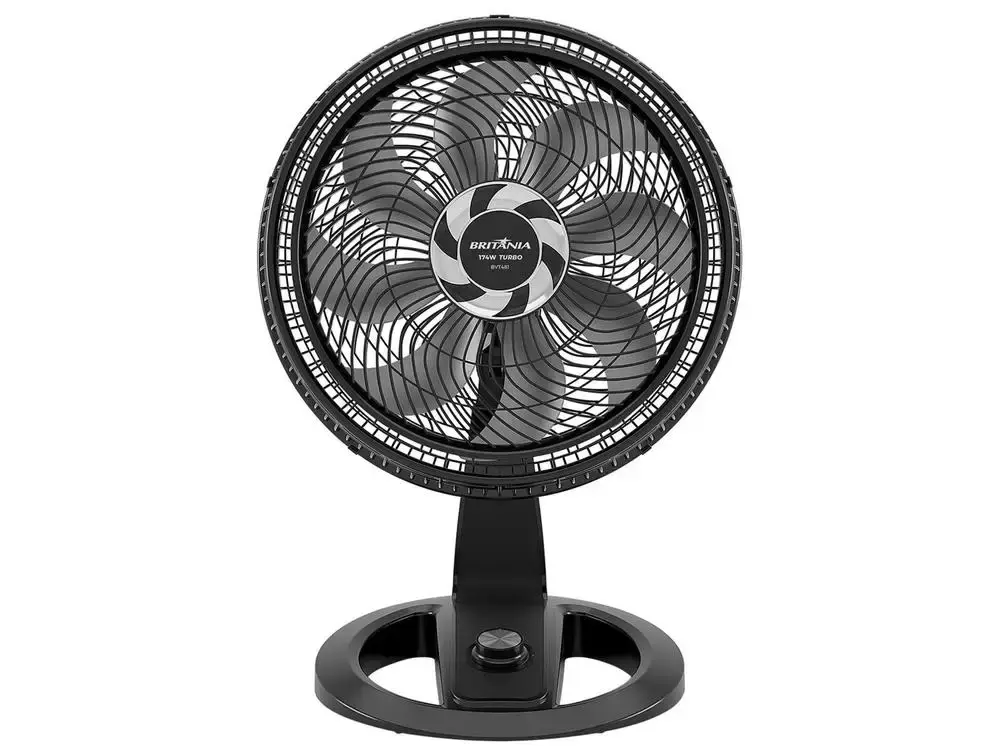 Ventilador de Mesa Britânia BVT481 Turbo 47cm 8 Pás 3 Velocidades Preto 33012174 - 220V