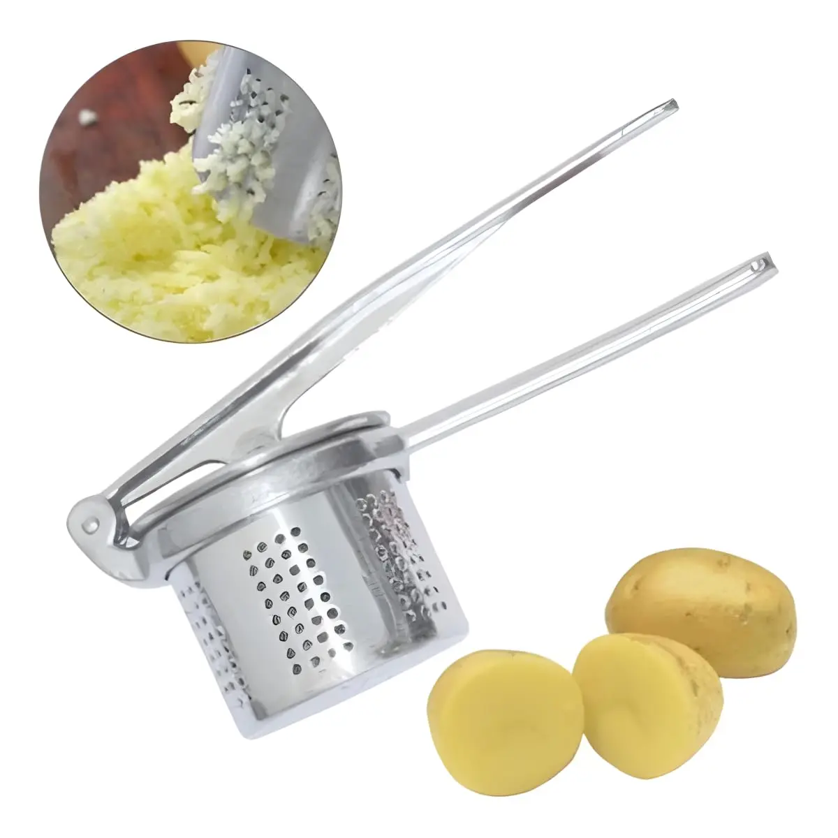 Amassador Espremedor de Batatas Legumes Premium Alumínio Inoxidável Resistente Utensílio de Cozinha Profissional para Purê de Batatas