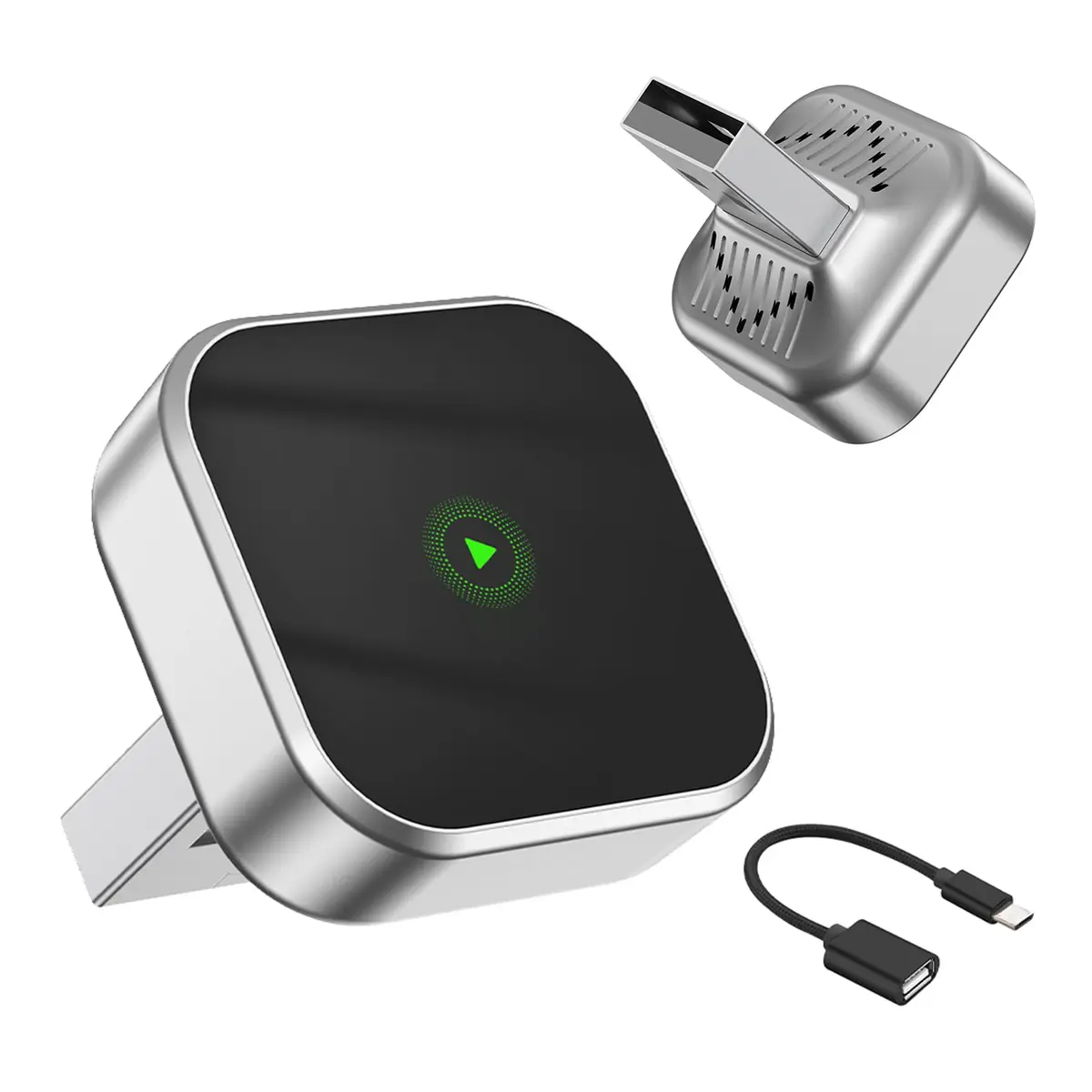Adaptador CarPlay sem fio 2026, Transforme o CarPlay com fio em sem fio; design Mini USB para carros com Apple CarPlay integrado por cabo; Plug and Play