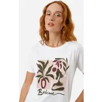 camiseta feminina boheme off white - 1