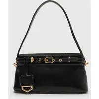 Bolsa Tiracolo Feminina Arezzo Heritage Leather Preta - 1
