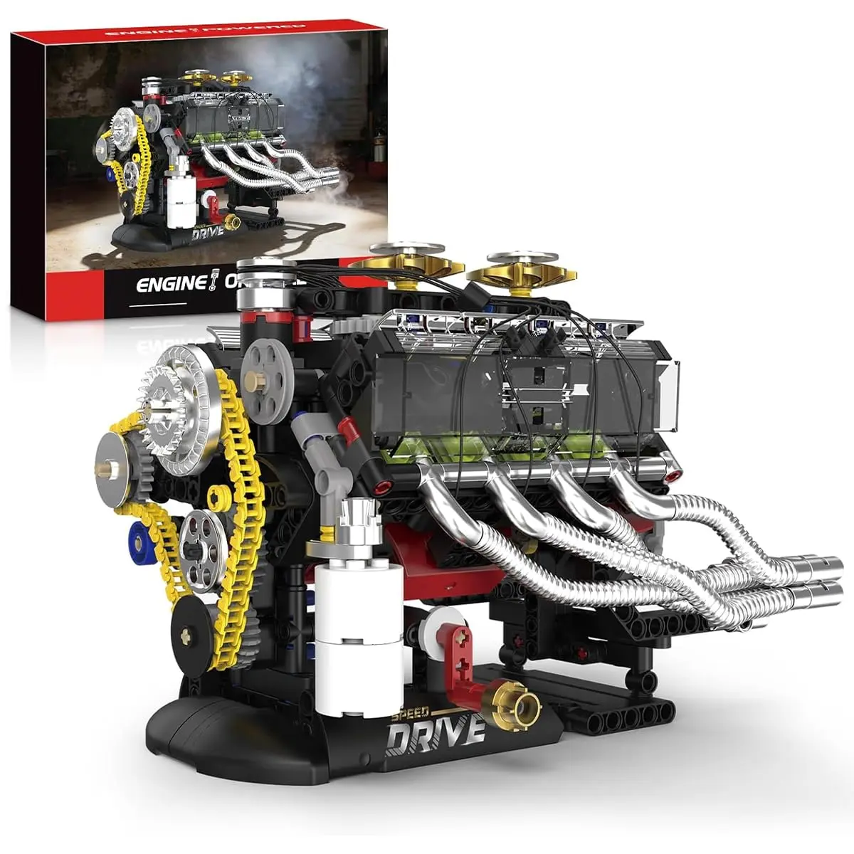 Blocos de Montar Construção de Motor V8 Modelo Brinquedos (695 Peças)