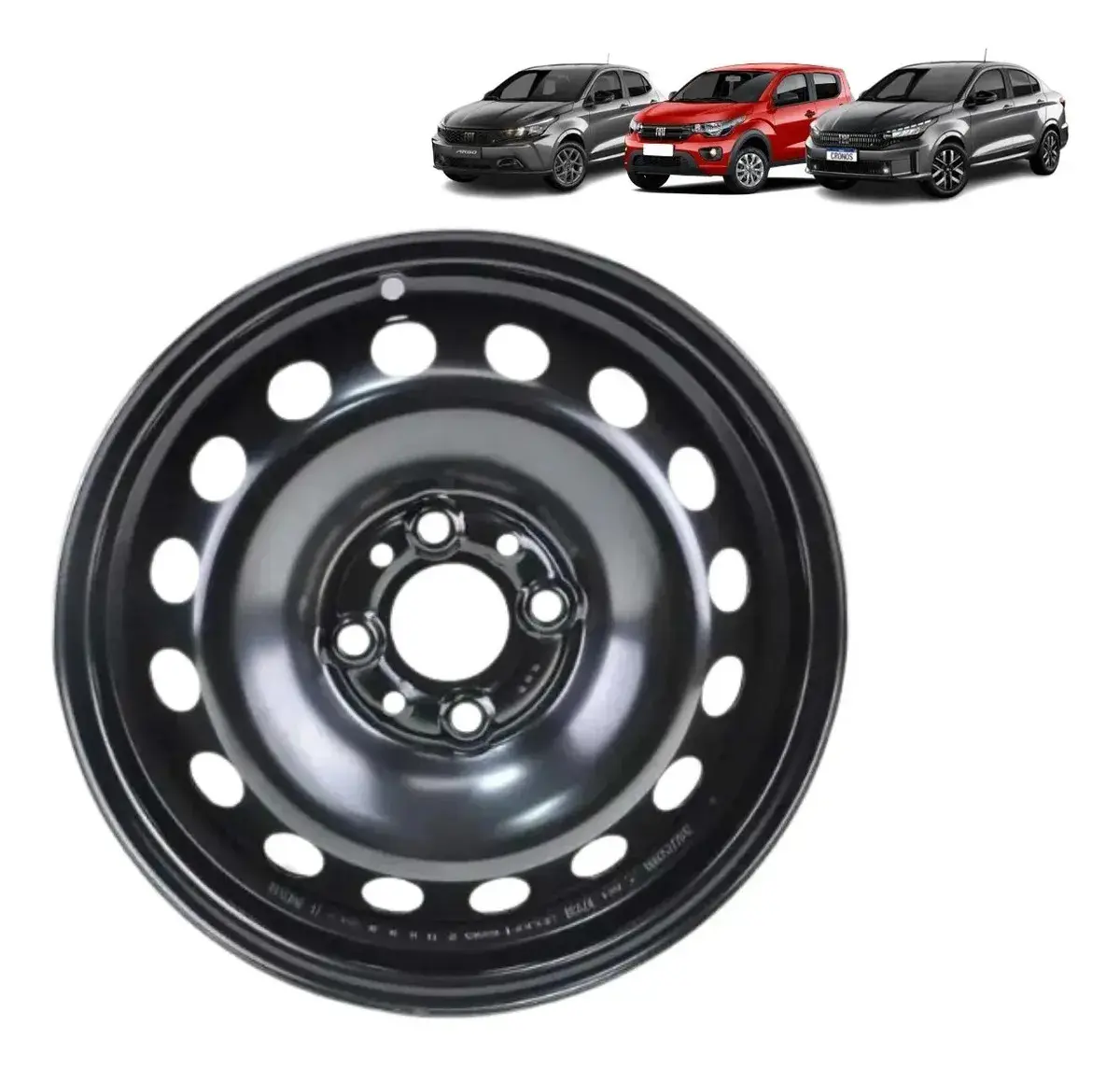 Roda Aro 14 " 5 " Fiat 52059490 original 4 furos - 1