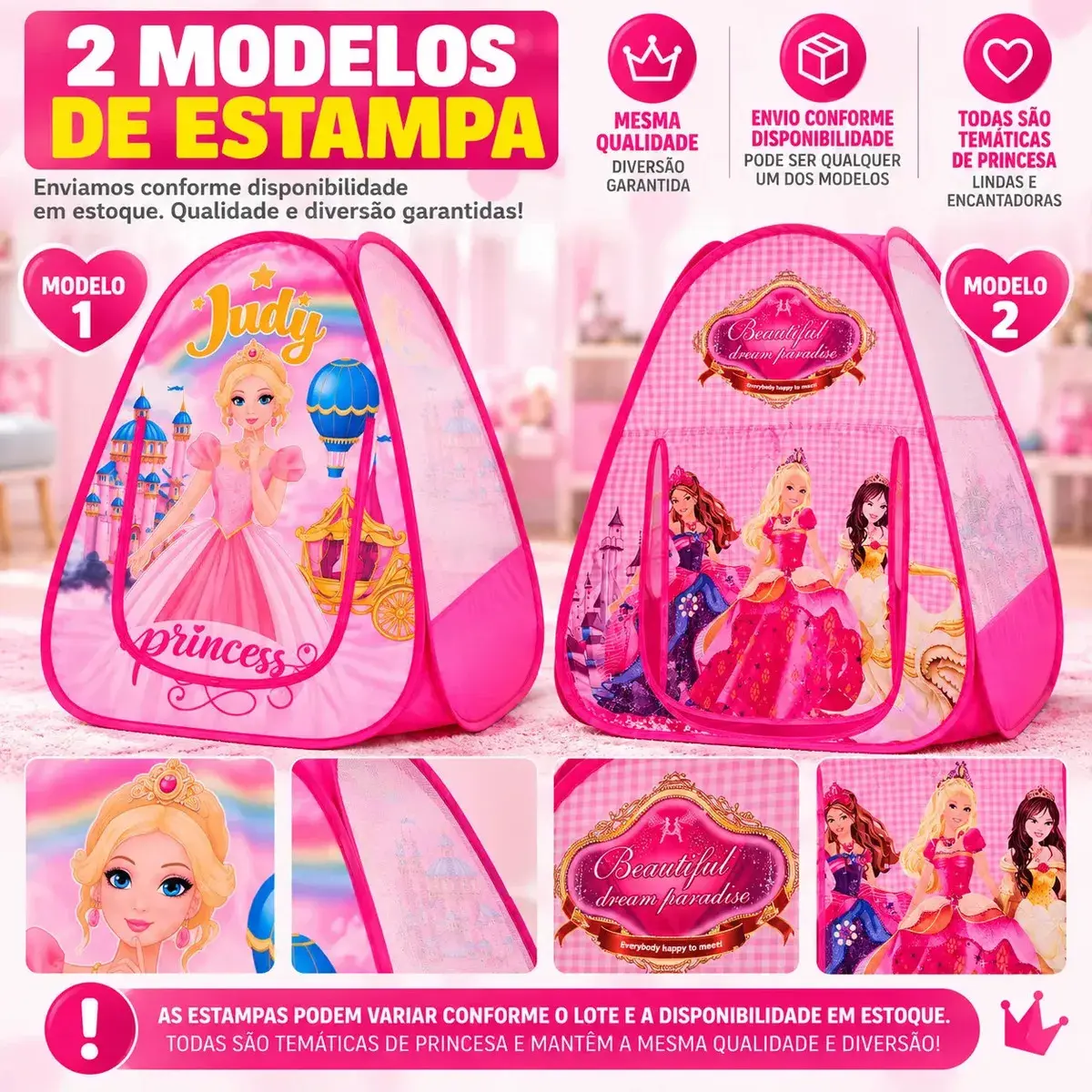 Barraca Toca Infantil Menina Cabana Tenda Princesa Criança Princesa Judy Cabaninha thumbnail 3