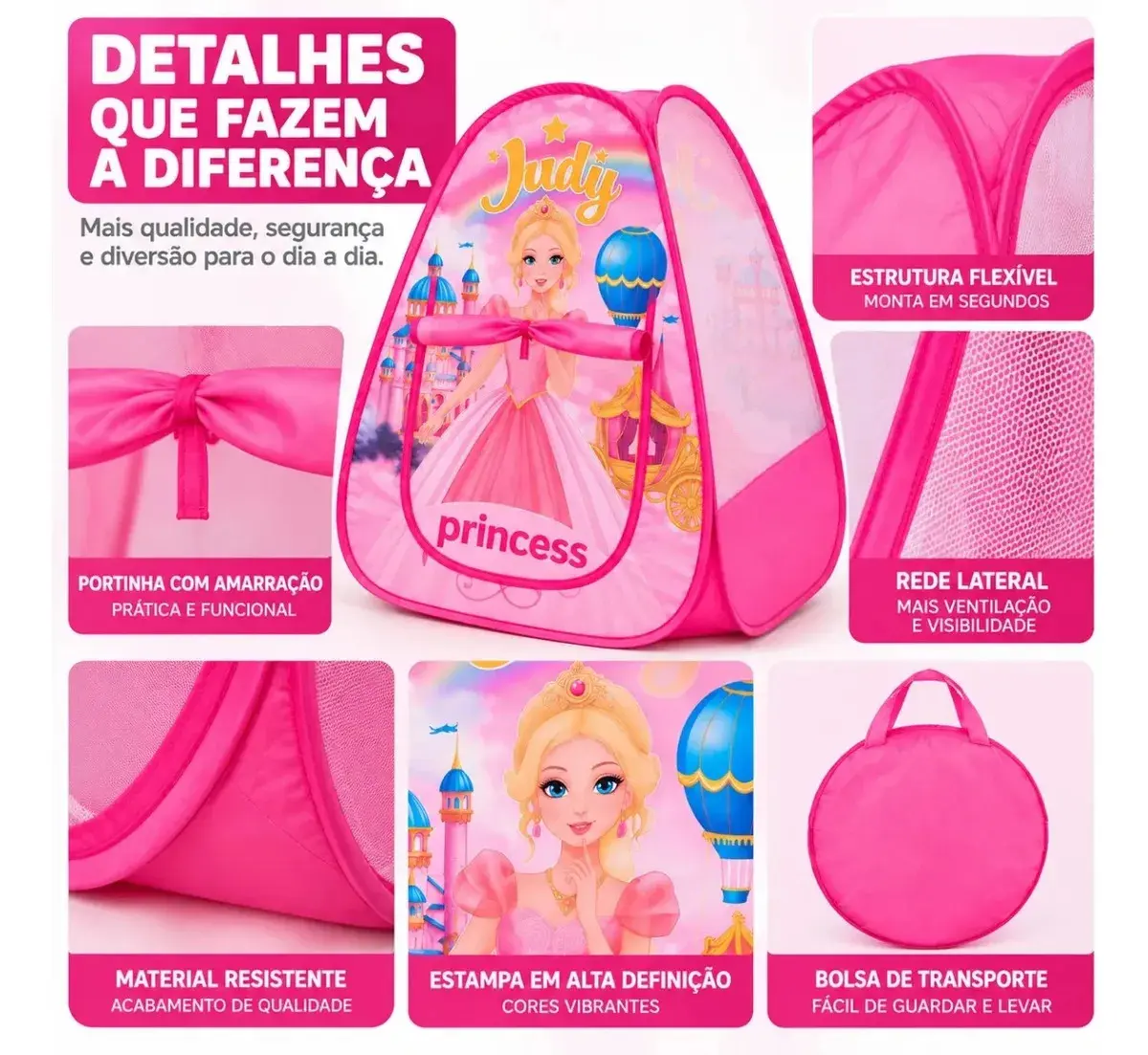 Barraca Toca Infantil Menina Cabana Tenda Princesa Criança Princesa Judy Cabaninha thumbnail 4