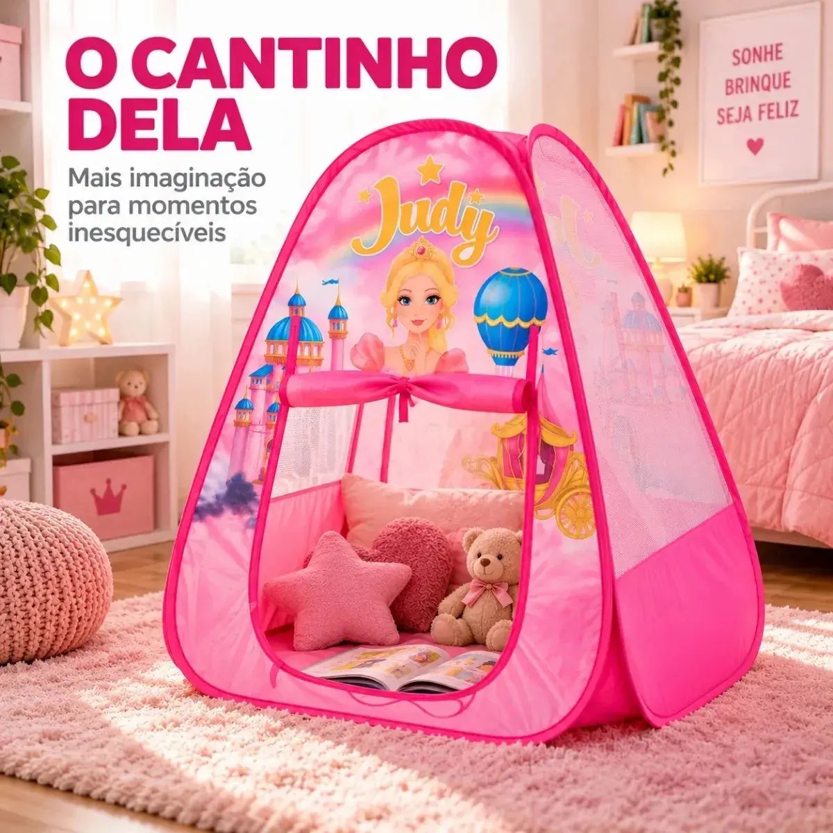 Barraca Toca Infantil Menina Cabana Tenda Princesa Criança Princesa Judy Cabaninha thumbnail 6