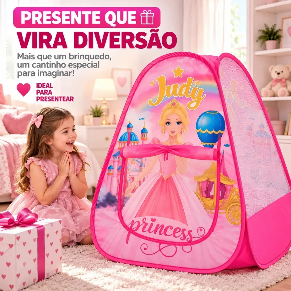 Barraca Toca Infantil Menina Cabana Tenda Princesa Criança Princesa Judy Cabaninha thumbnail 7