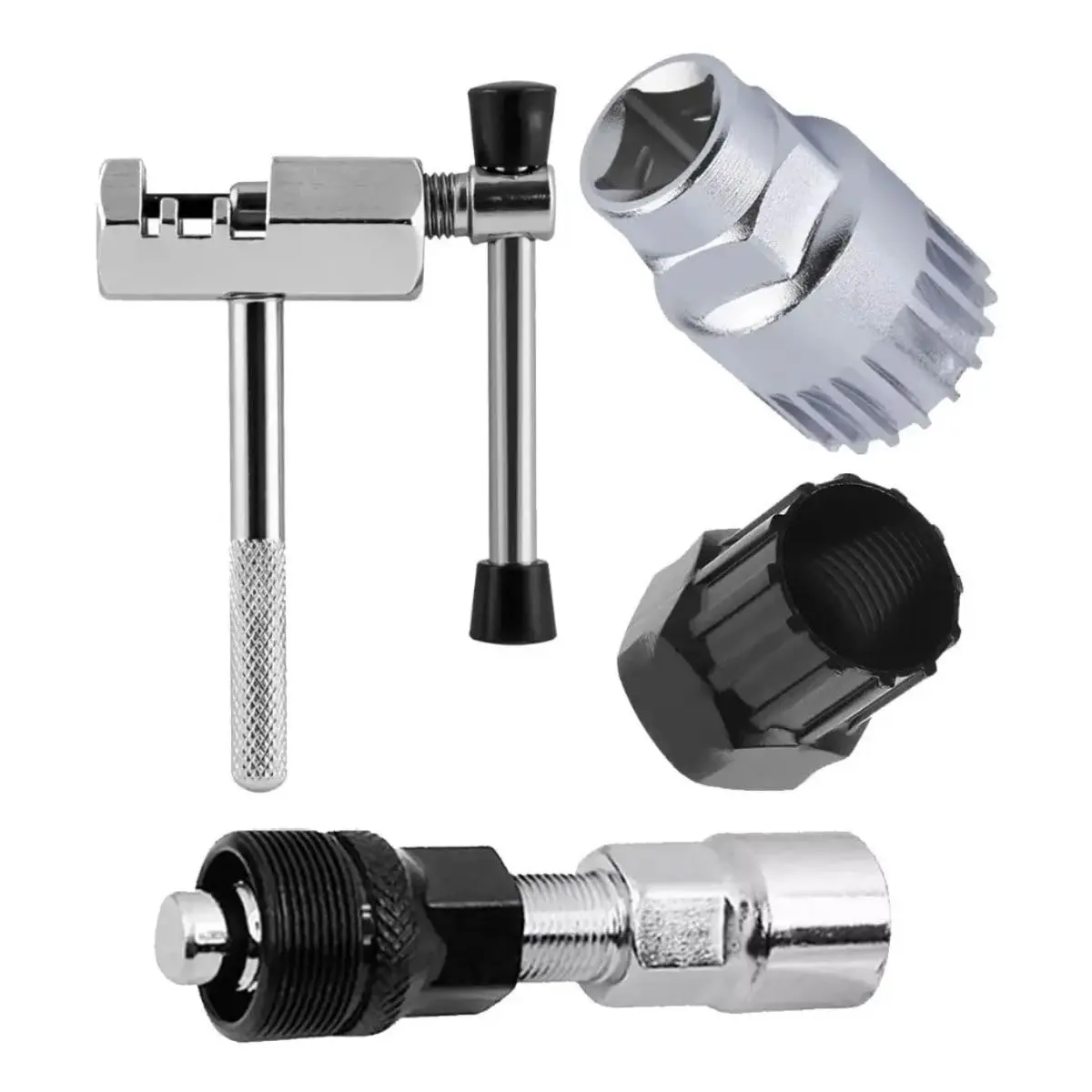 Kit Ferramentas Bicicleta Extrator Corrente Pedivela Movimento Central Removedor Cassete Catraca Chave Manutenção Bike MTB Speed Oficina Mecânica Ciclismo Aço Resistente Completo
