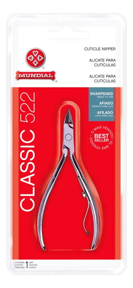 Alicate Cuticula Profissional Classic 522 Mundial S A Prateado