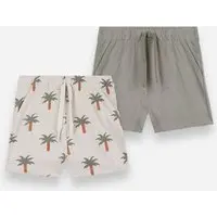 kit de 2 shorts infantil de moletom cós elástico colorido