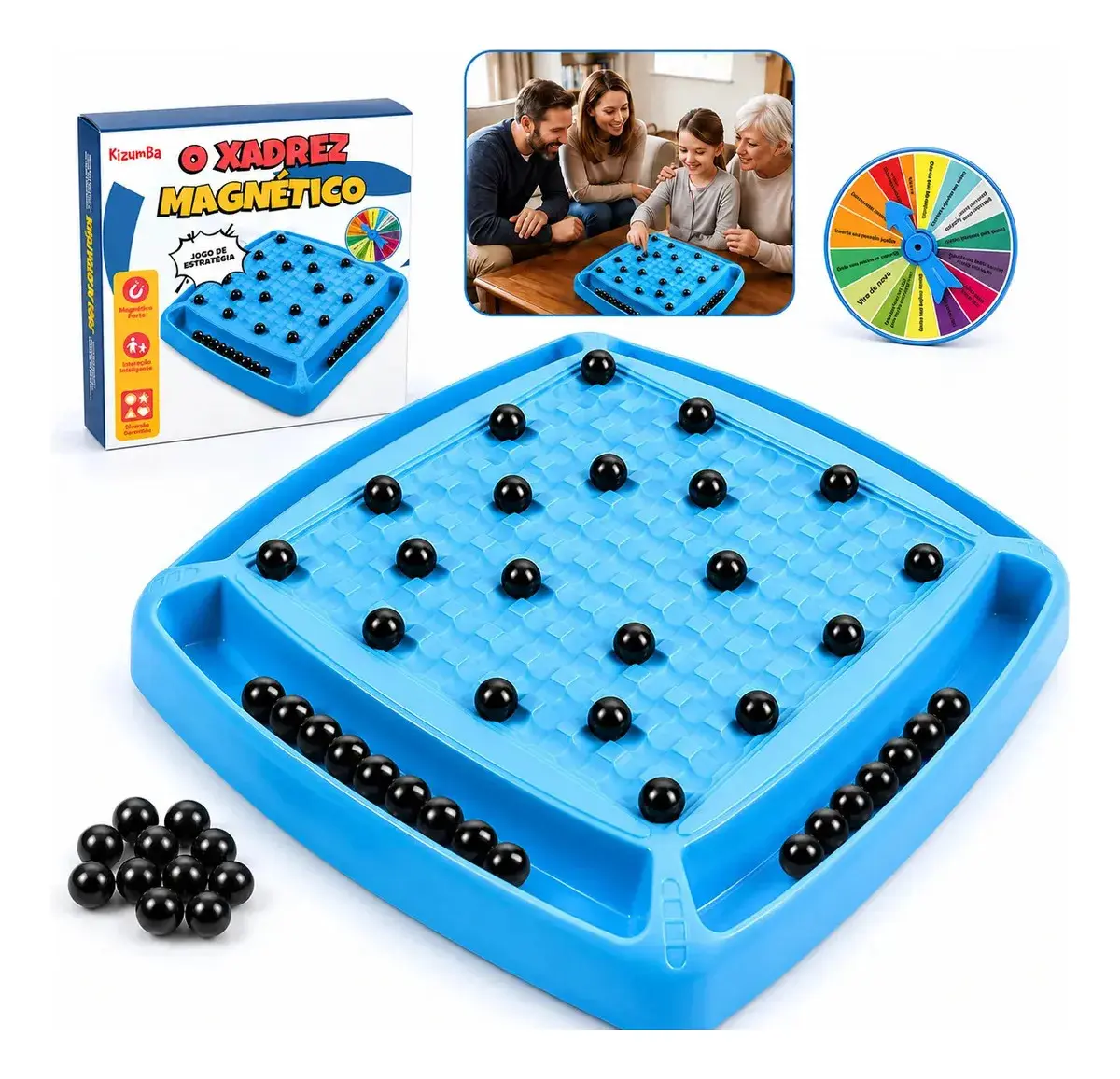 Jogo De Tabuleiro Magnético Infantil Lógica E Estratégia 20 Ímãs Brinquedo Educativo Raciocínio Lógico e Concentração Para Família Kizumba