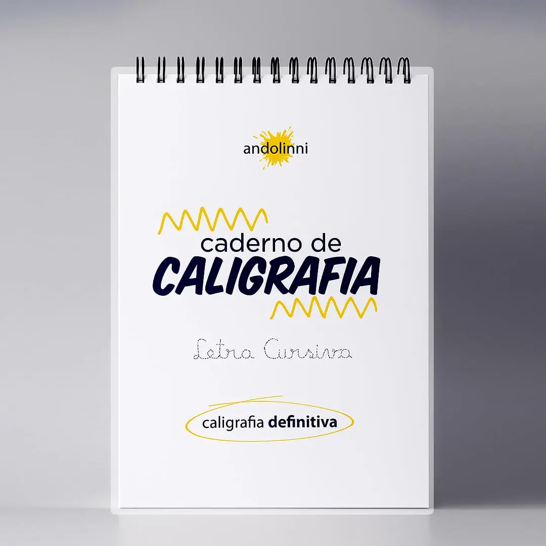 Caderno de Caligrafia Adultos Capa Flexível | Treino Escrita Cursiva | Letra Bonita | Tamanho: 21cm x 29,7cm (A4)