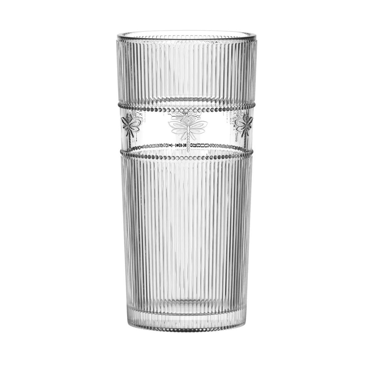 Jogo de 6 Copos Altos Libélula em Vidro 350Ml A15Cm L Hermitage - Full Fit