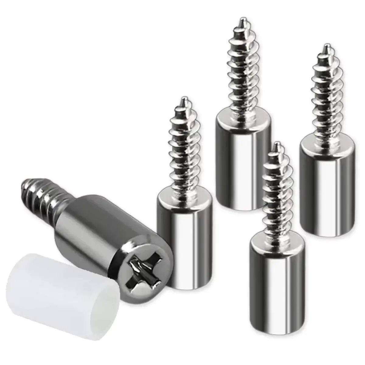 Kit 30 Parafusos Pino Para Prateleiras Suporte com Manga Antiderrapante em Silicone Madeira - 1