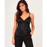 Blusa Regata com Renda e Lastex 90241 Preto 206oz - 1