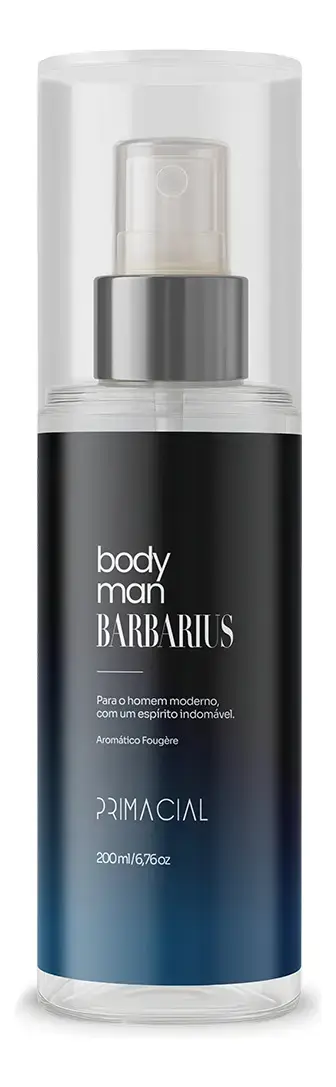 BODY SPLASH MASCULINO BARBARIUS 200ML - PRIMACIAL PERFUME AMADEIRADO