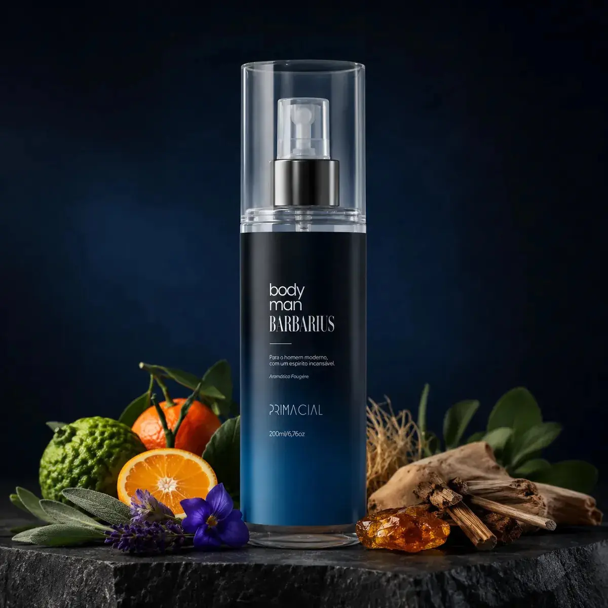 BODY SPLASH MASCULINO BARBARIUS 200ML - PRIMACIAL PERFUME AMADEIRADO thumbnail 2