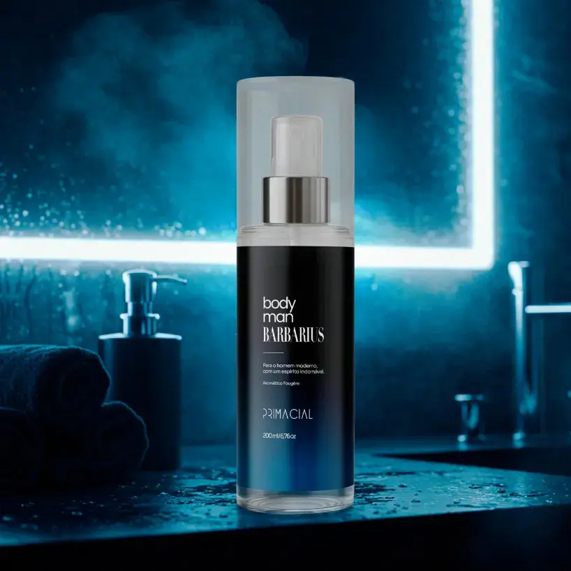 BODY SPLASH MASCULINO BARBARIUS 200ML - PRIMACIAL PERFUME AMADEIRADO thumbnail 5