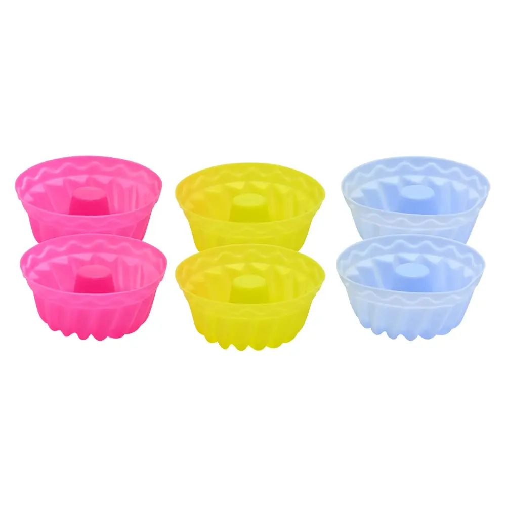 Mimo Style Jogo de Formas de Silicone Flexíveis e Antiaderente para Confeitaria Redondo com 6 Peças Multicolor - Material de Qualidade, Prática e Multiuso para Confeitar - 1