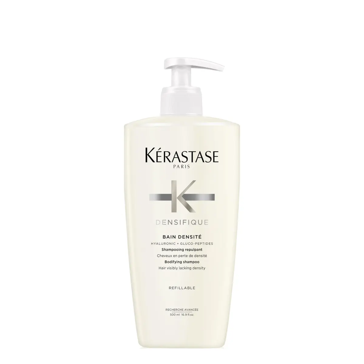 Kérastase | Shampoo Bain | Densifique Densité | Tratamento para cabelos com perda de densidade | Fortalece a fibra capilar | Elasticidade | Ácido Hialurônico | Ceramida | Refilável | 500ml