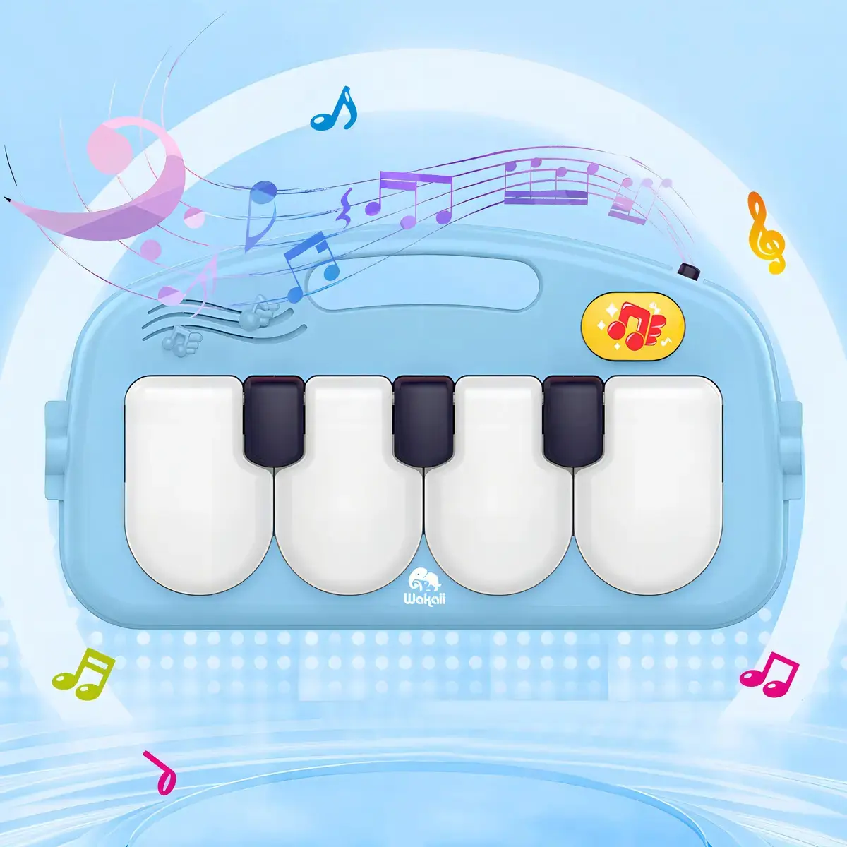 Tapete Bebê Musical Piano Happy azul Wakaii thumbnail 3