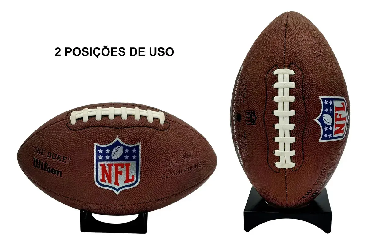 Suporte De Mesa Para Bola De Futebol Americano Preto thumbnail 3