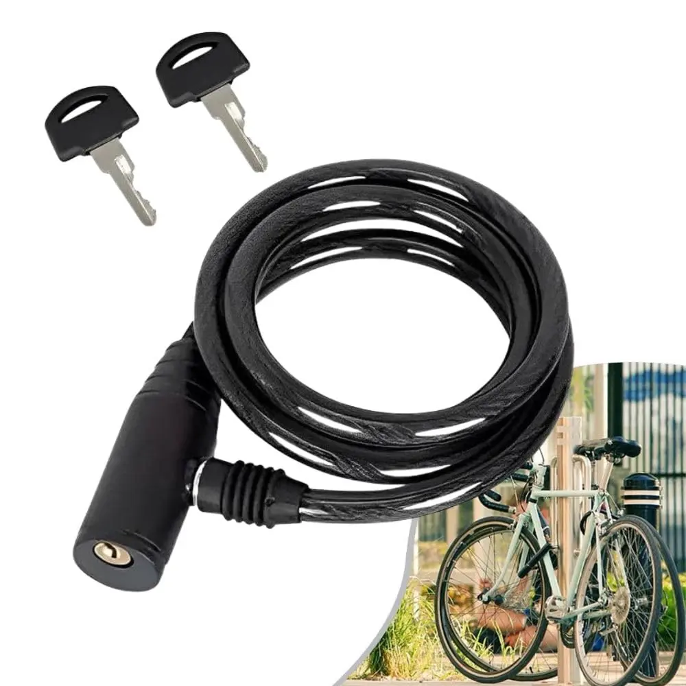 Cadeado Para Bicicleta 65cm, Cabo De Aço de 12mm Revestido – 2 Chaves – Cadeado Para Bike
