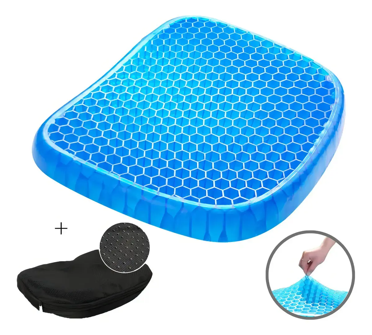 Assento De Gel Almofada Silicone Escaras Ortopédico Egg Sit Cor Azul Supermedy